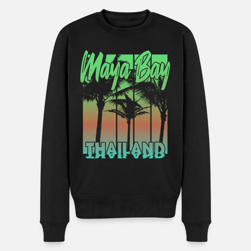 Maya Bay Thailand - Männer Premium Bio Pullover - Schwarz
