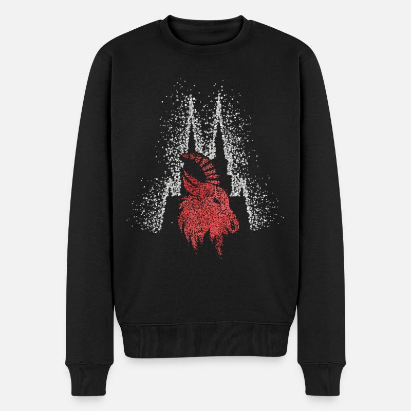 Kölner Dom Köln Rot Weiß Kölle Karneval Fasching - Männer Premium Bio Pullover - Schwarz