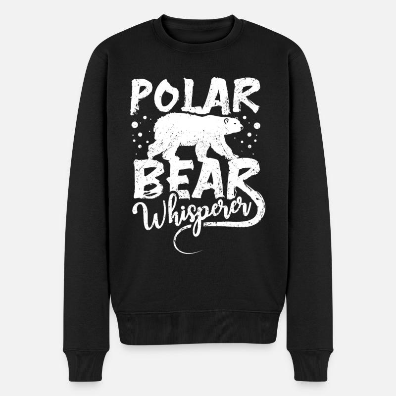 Polar bear whisperer - Männer Premium Bio Pullover - Schwarz