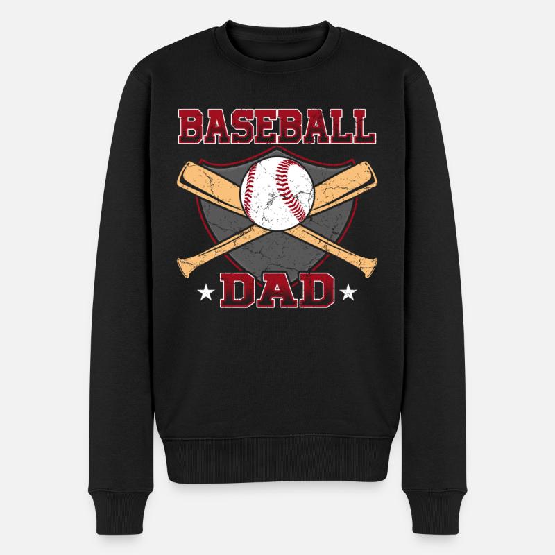 Baseball Vater - Männer Premium Bio Pullover - Schwarz