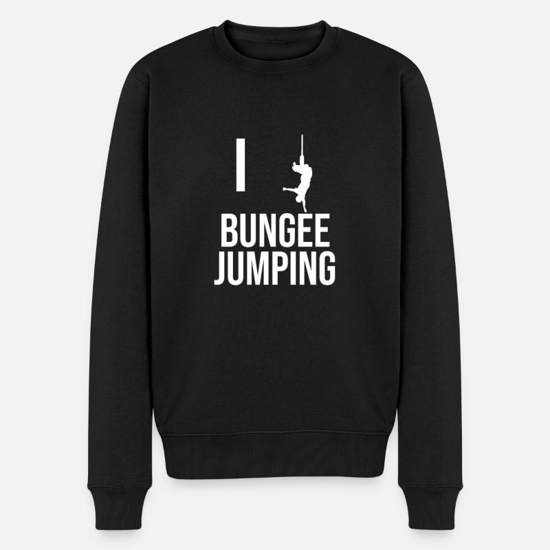 Bungee Jumping - Männer Premium Bio Pullover - Schwarz