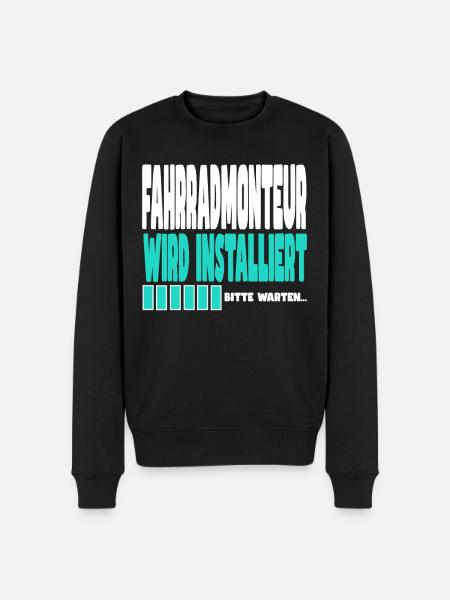 Fahrradmonteur wird installiert - Männer Premium Bio Pullover - Schwarz