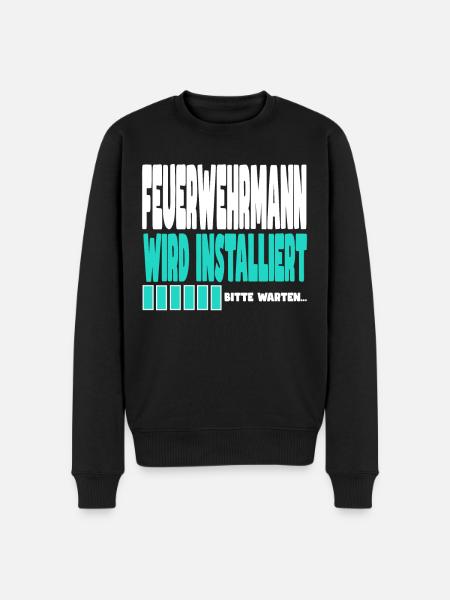 Feuerwehrmann wird installiert - Männer Premium Bio Pullover - Schwarz