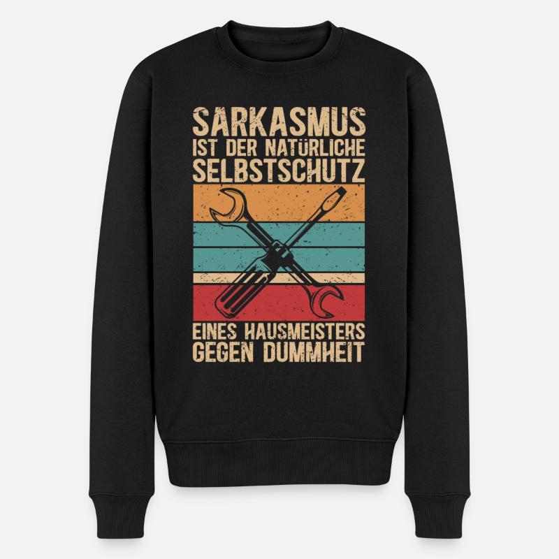 Hausmeister Facility Manager | Hauswart Geschenk - Männer Premium Bio Pullover - Schwarz
