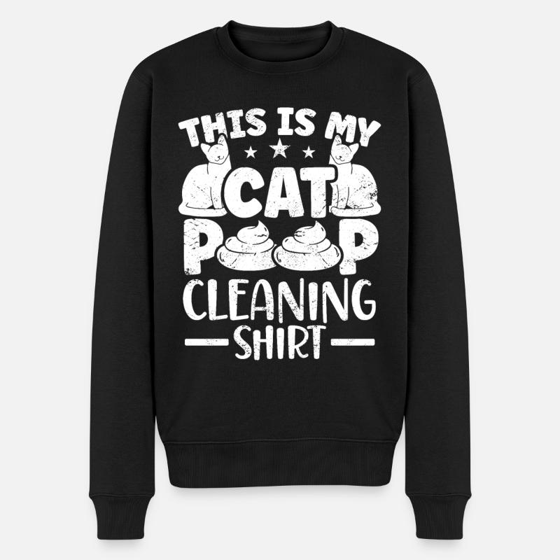 Katze Katzenbesitzer Katzenklo Reinigen - Männer Premium Bio Pullover - Schwarz