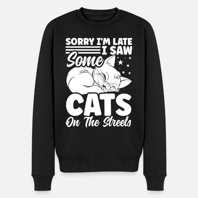Chats amoureux des chats chats dans la rue - Pull Premium bio Homme - noir