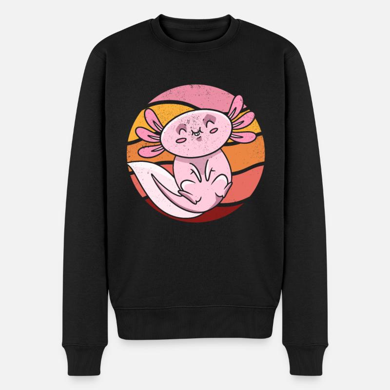 Axolotl Fish Axolotl Cute Axolotl I Kawaii Axolotl - Männer Premium Bio Pullover - Schwarz