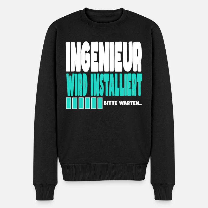 Ingenieur wird installiert - Männer Premium Bio Pullover - Schwarz