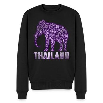 Thailand Colorful Elephant - Men's Premium Organic Jumper - black - Front - Nico (187cm)