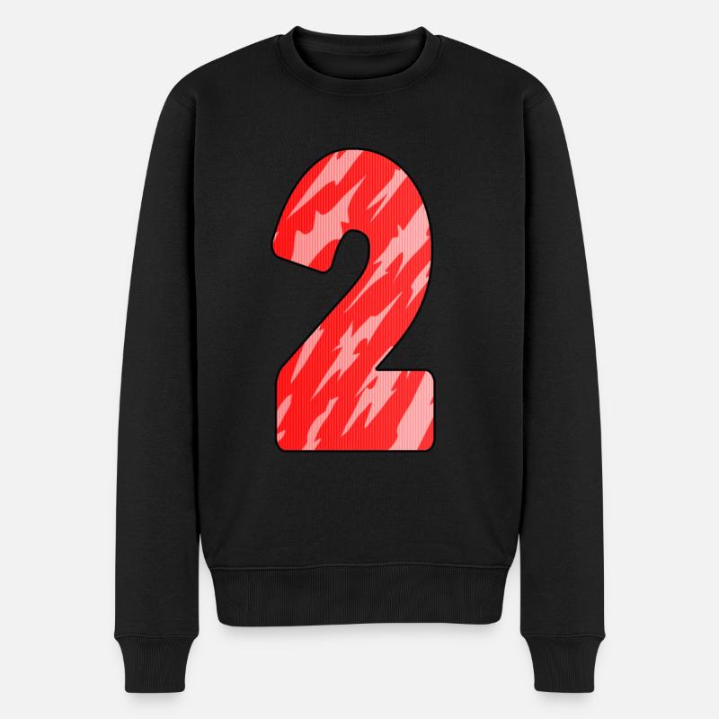 Motif rouge numéro 2 - Pull Premium bio Homme - noir