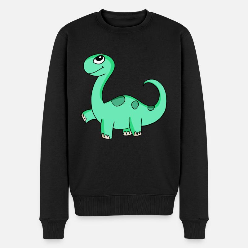 Motif de dinosaure - Pull Premium bio Homme - noir