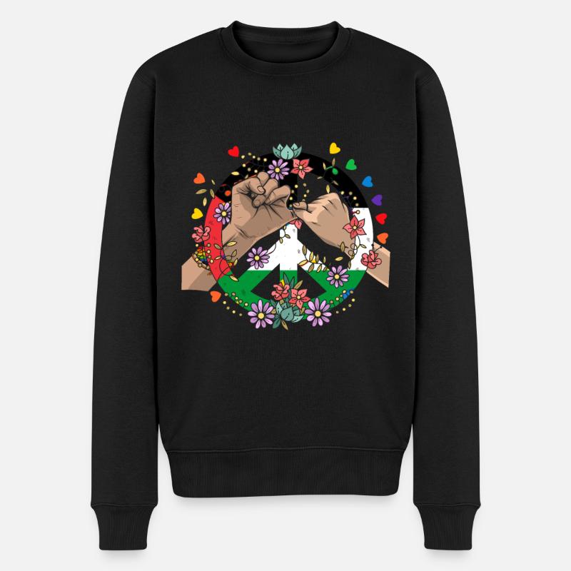 Palästina Tshirt Herren Kinder Damen Palestine - Männer Premium Bio Pullover - Schwarz