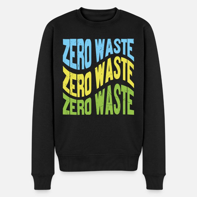 Zero Waste Motivationsangebote - Männer Premium Bio Pullover - Schwarz