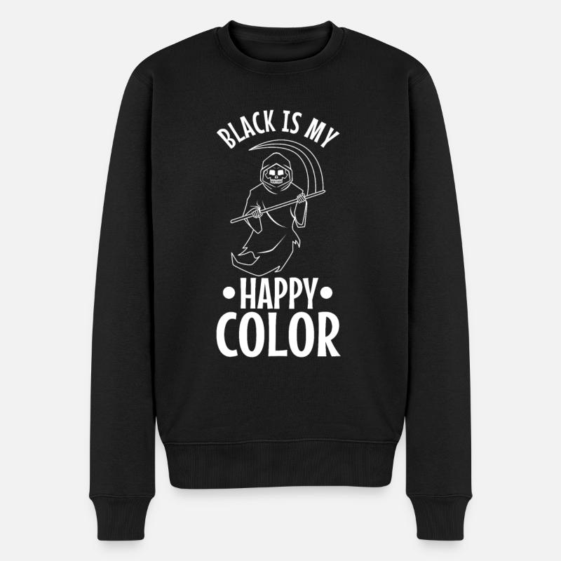 Black is my happy color, Reaper - Männer Premium Bio Pullover - Schwarz