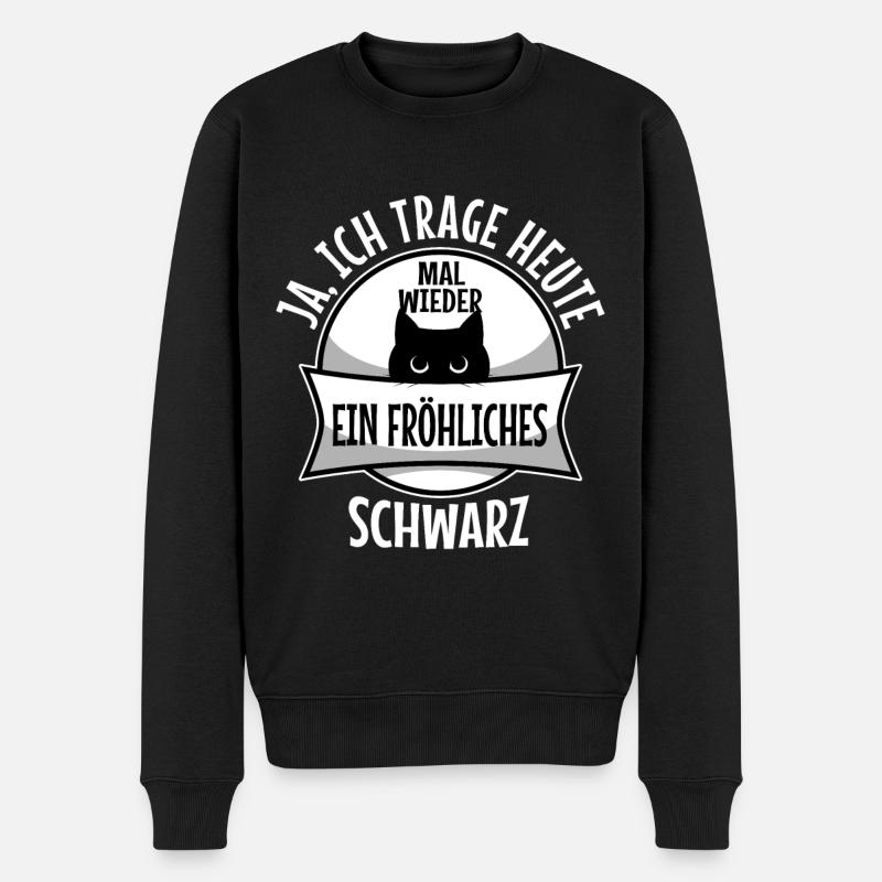 Ich trage heute ein fröhliches schwarz - Männer Premium Bio Pullover - Schwarz