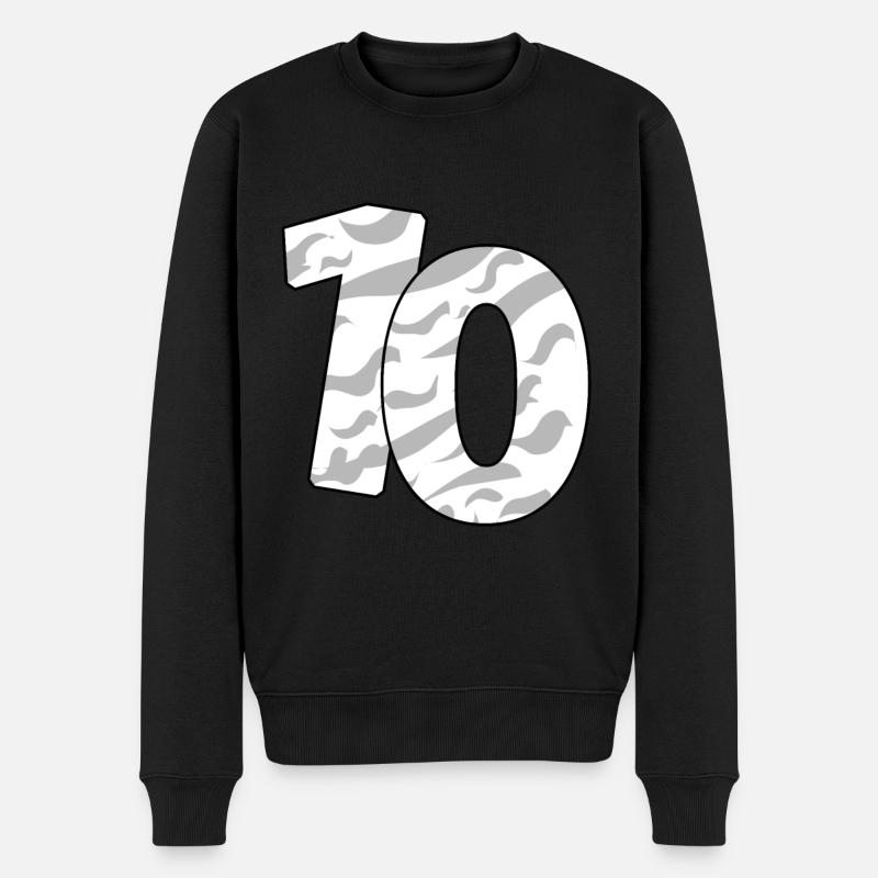 10 - Männer Premium Bio Pullover - Schwarz