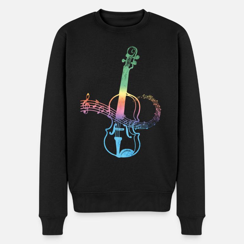 Violine Geige Instrument - Männer Premium Bio Pullover - Schwarz