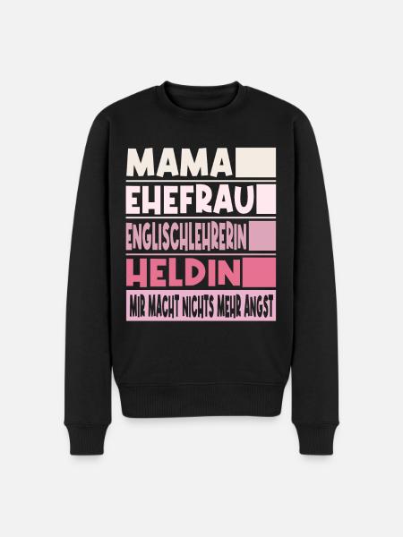 Englischlehrerin Mama Ehefrau Heldin - Männer Premium Bio Pullover - Schwarz