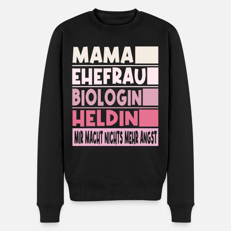 Biologin Mama Ehefrau Heldin - Männer Premium Bio Pullover - Schwarz
