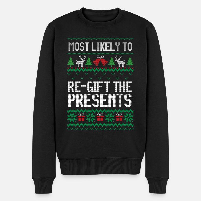 Le plus susceptible de redonner les cadeaux de Noël - Pull Premium bio Homme - noir