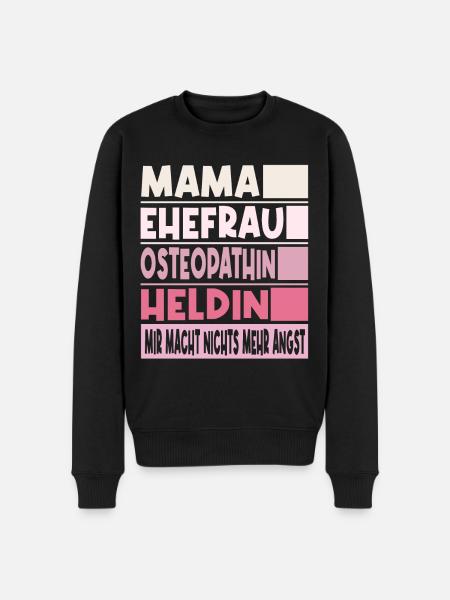 Osteopathin Mama Ehefrau Heldin - Männer Premium Bio Pullover - Schwarz
