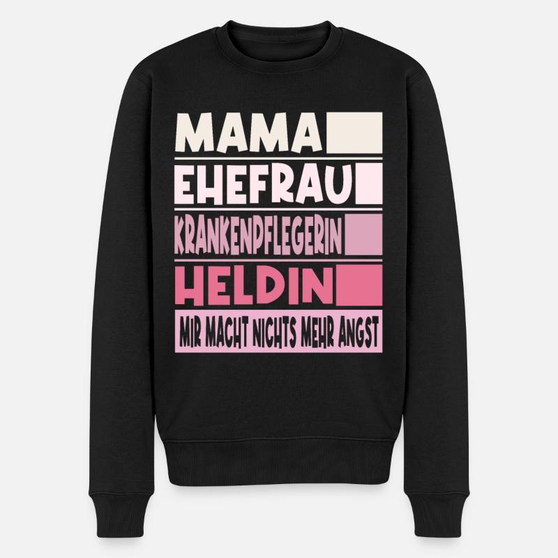 Krankenpflegerin Mama Ehefrau Heldin - Männer Premium Bio Pullover - Schwarz