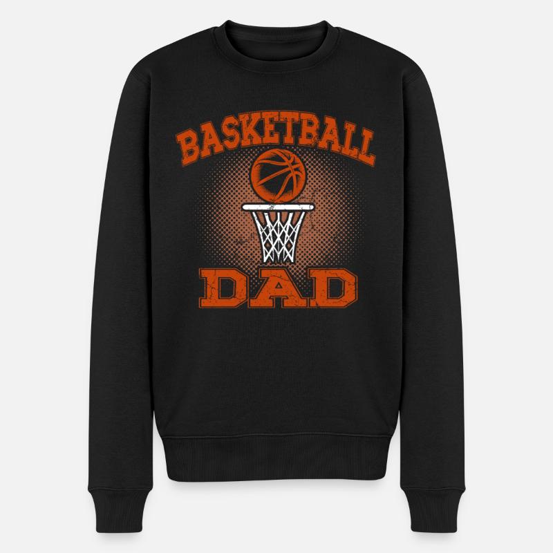 Basketball Vater - Männer Premium Bio Pullover - Schwarz