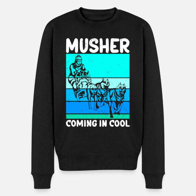 Mushing Dog Sled Dogs Cadeau - Pull Premium bio Homme - noir