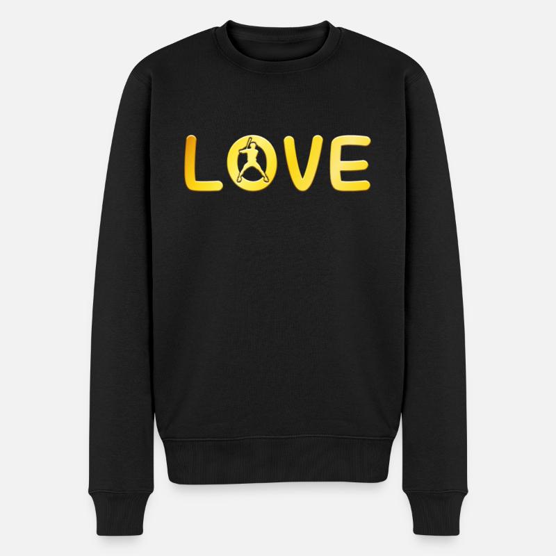 Baseball Liebe - Männer Premium Bio Pullover - Schwarz