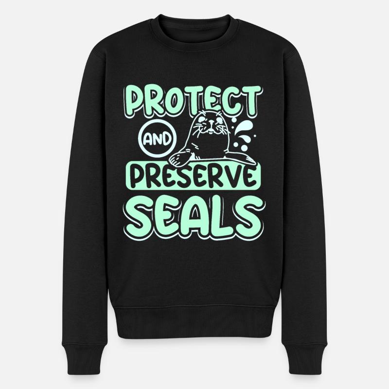 Protéger et préserver les phoques - Pull Premium bio Homme - noir