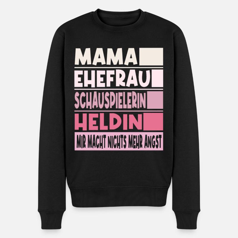 Schauspielerin Mama Ehefrau Heldin - Männer Premium Bio Pullover - Schwarz