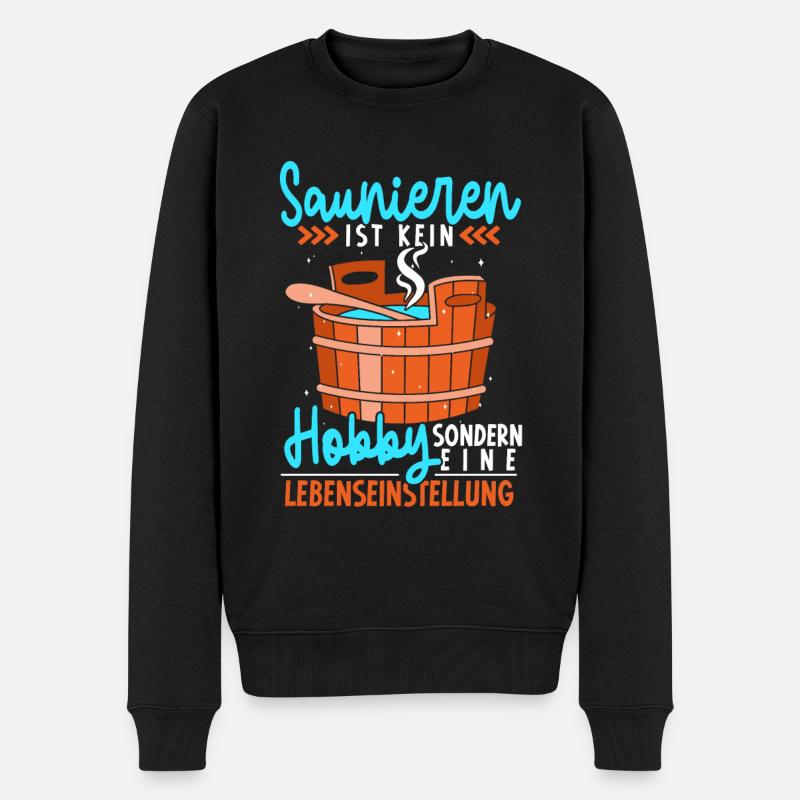 Sauna - Männer Premium Bio Pullover - Schwarz