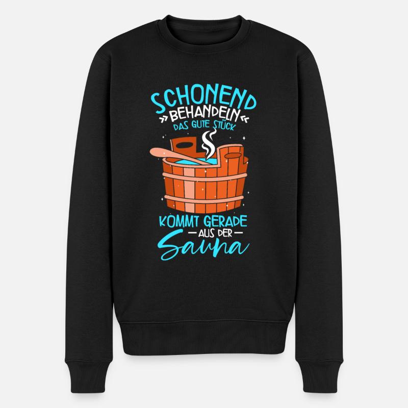 Sauna - Männer Premium Bio Pullover - Schwarz