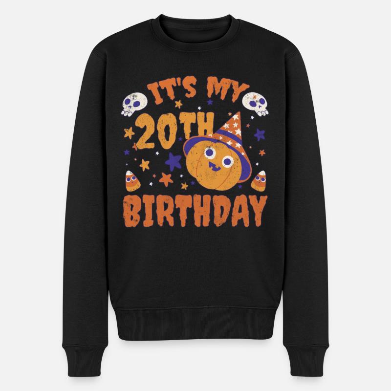 Halloween Cute Pumpkin Trick Treat Naissance Age 20 - Pull Premium bio Homme - noir
