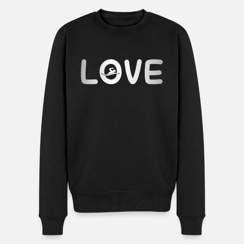 Amour de la natation - Pull Premium bio Homme - noir