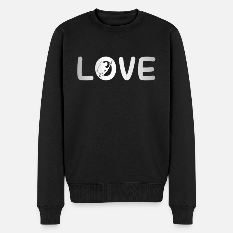 Koala Liebe - Männer Premium Bio Pullover - Schwarz