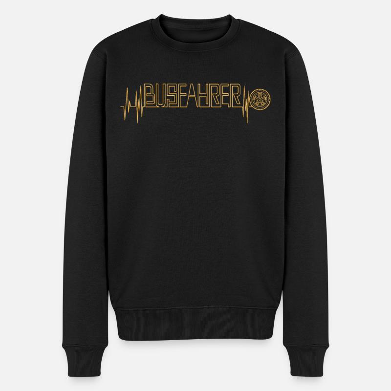 Busfahrer Busfahren Herzschlag - Männer Premium Bio Pullover - Schwarz