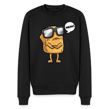 Chicken Nugget Mit Sonnenbrille Stur Nein Lustig - Männer Premium Bio Pullover - Schwarz - Vorne - Nico (187cm)