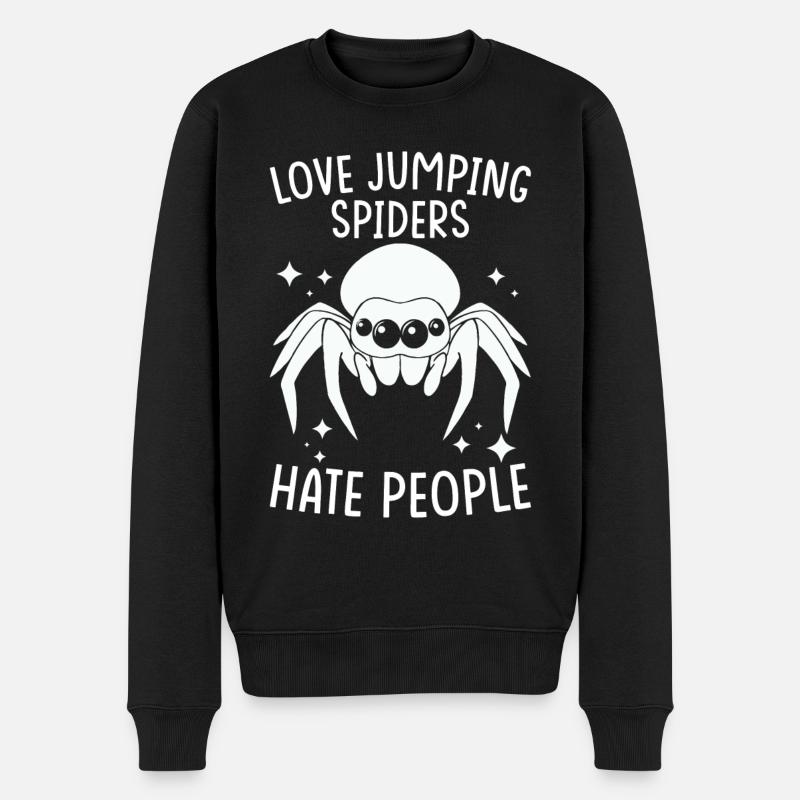 Jumping Spider Saying - Men's Premium Organic Jumper - black