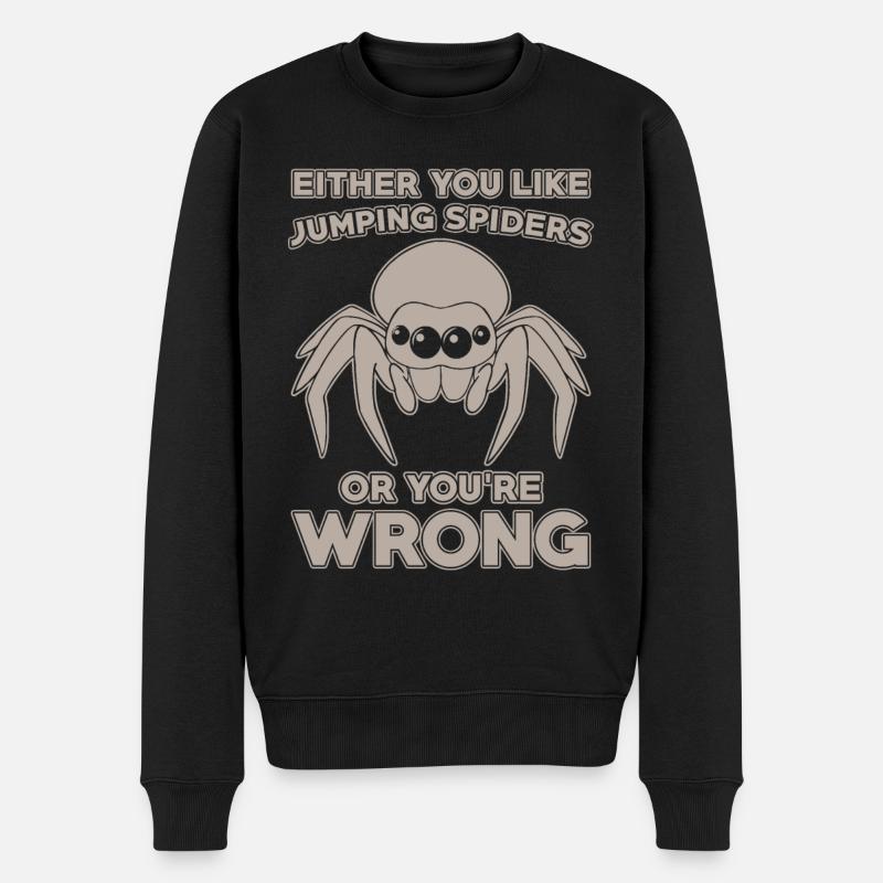 Springspinne Spruch - Männer Premium Bio Pullover - Schwarz