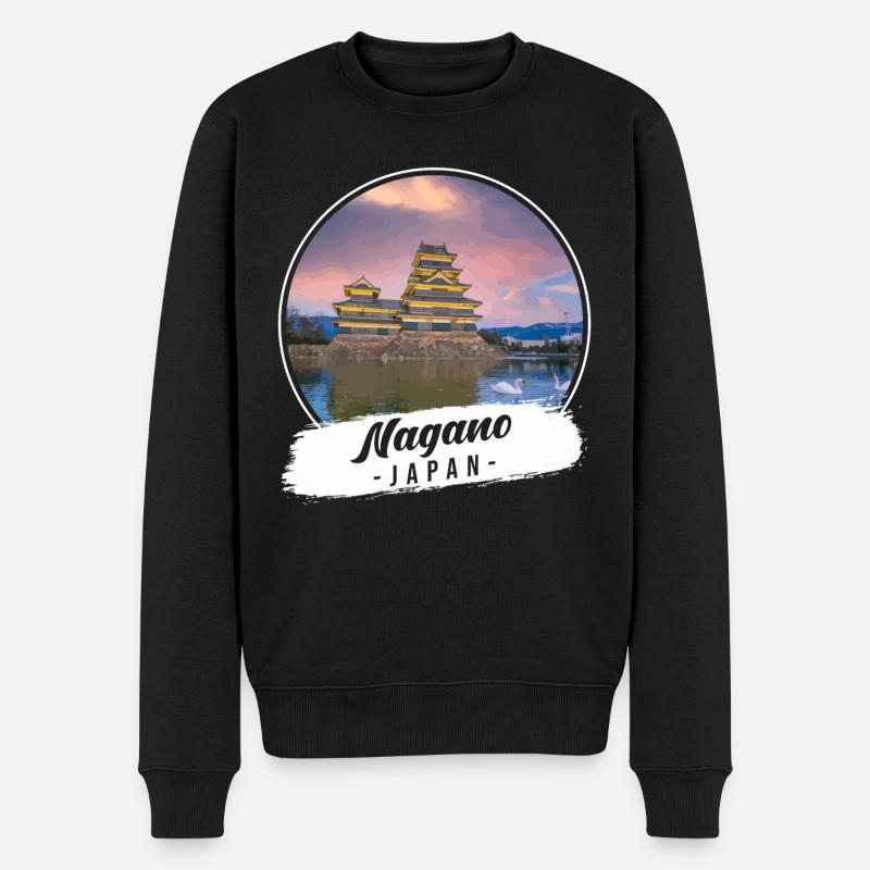 Nagano Japon Souvenir - Pull Premium bio Homme - noir