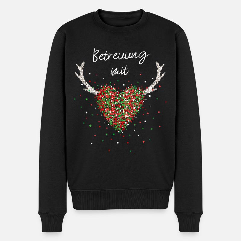 Betreuung mit Herz Pflegekräfte Weihnachtsgeschenk - Männer Premium Bio Pullover - Schwarz