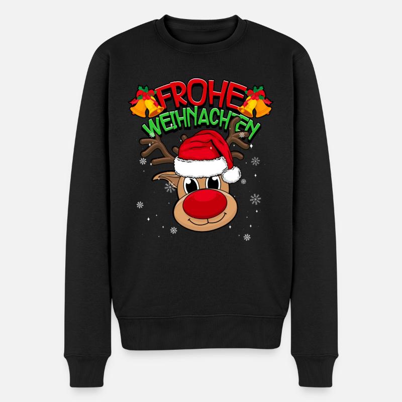 Frohe Weihnachten - Männer Premium Bio Pullover - Schwarz