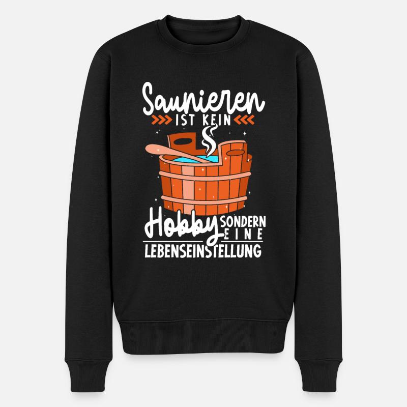 Sauna - Männer Premium Bio Pullover - Schwarz