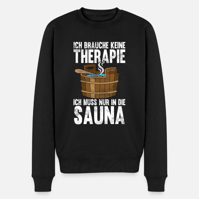 Sauna - Männer Premium Bio Pullover - Schwarz