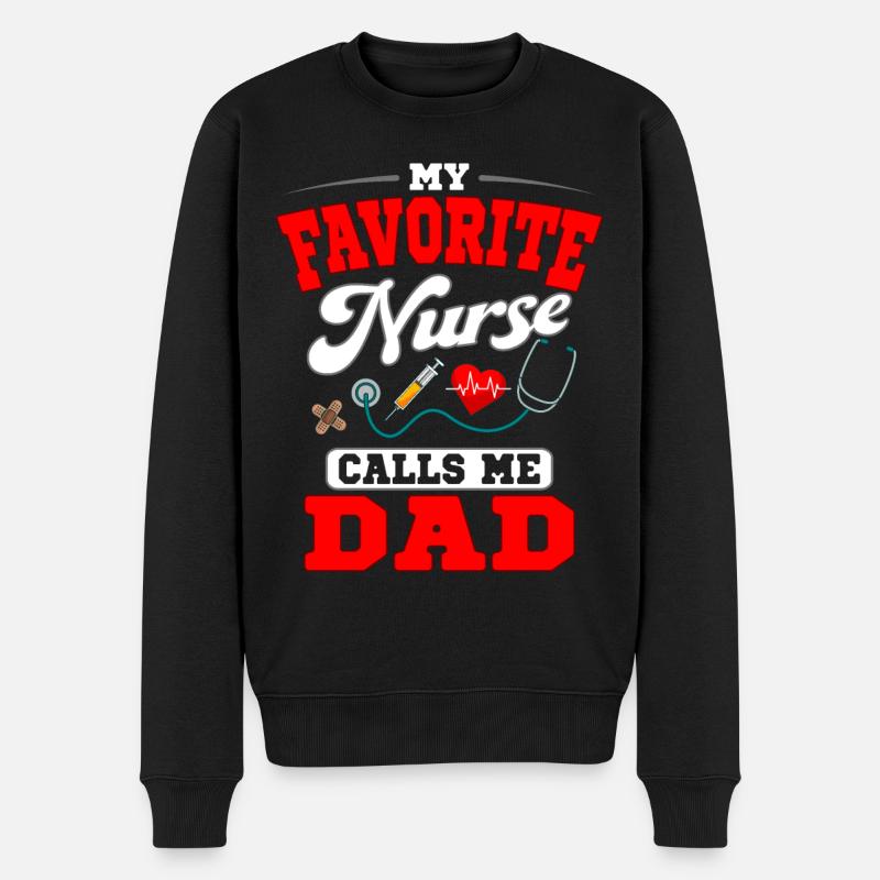 Krankenschwester Nennt Mich Papa Vater Stethoskop - Männer Premium Bio Pullover - Schwarz