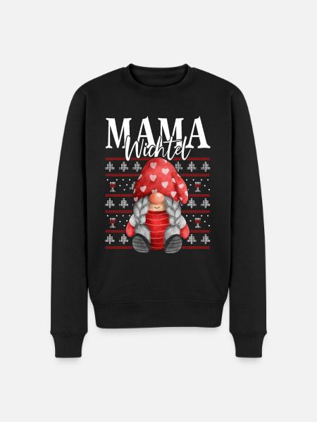 Mama Wichtel Weihnachten - Männer Premium Bio Pullover - Schwarz