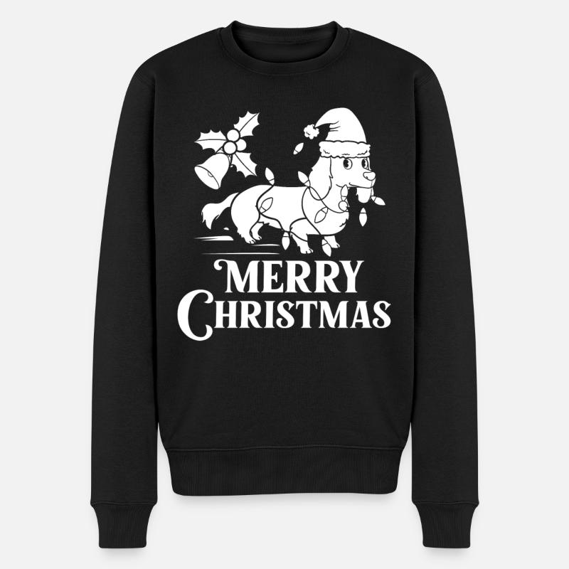 Doxie Teckel Teckel Chien Noël - Pull Premium bio Homme - noir
