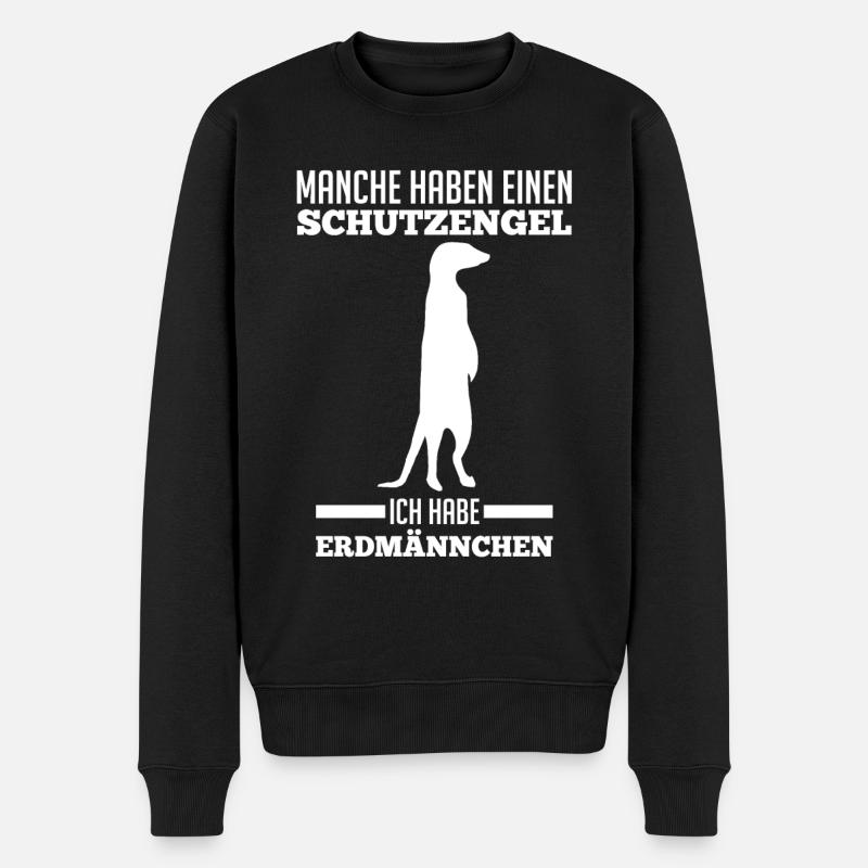 Erdmännchen - Männer Premium Bio Pullover - Schwarz