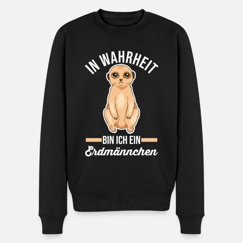 Erdmännchen - Männer Premium Bio Pullover - Schwarz